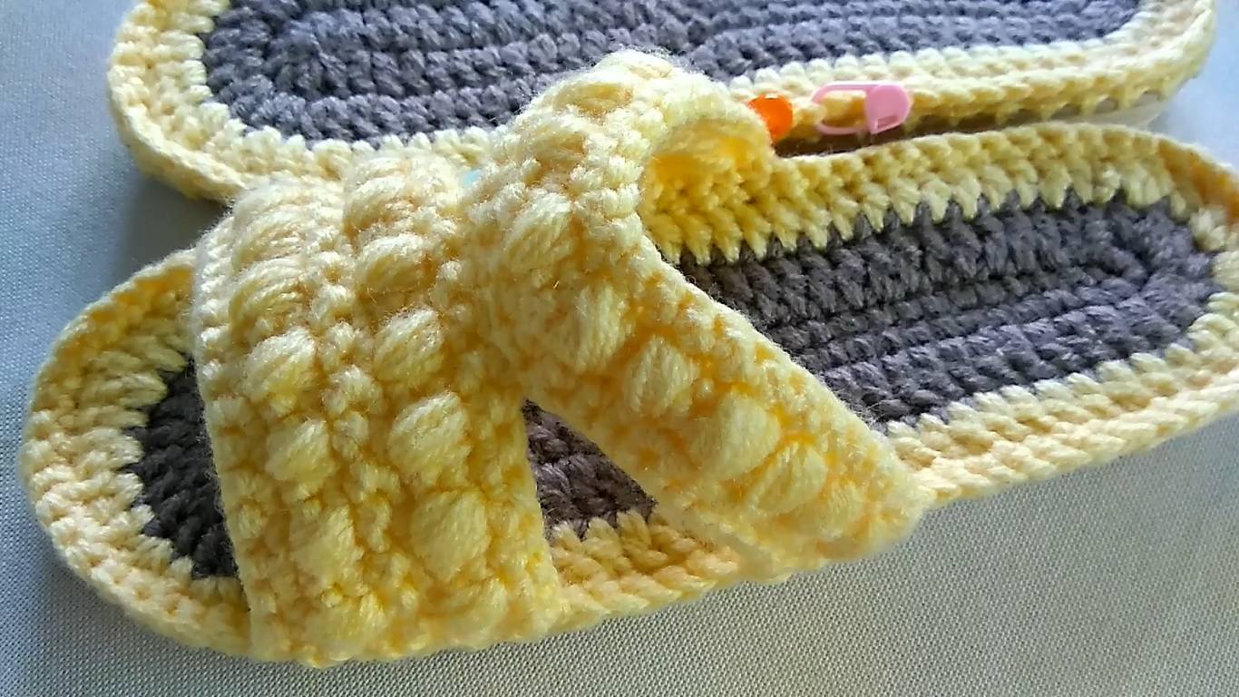 🌻🌻🌻КАК СВЯЗАТЬ ДОМАШНИЕ ТАПОЧКИ! ВЯЖЕМ ВЕРХ! ЧАСТЬ 2🌻🌻🌻