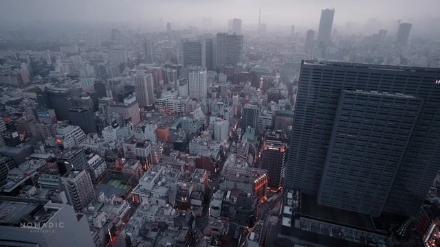 Tokyo Cityscape, Open Window Shinjuku City Soundscape, 4K