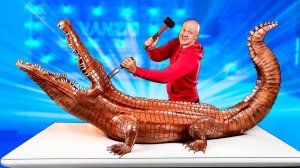 МЫ СДЕЛАЛИ ГИГАНТСКОГО ШОКОЛАДНОГО КРОКОДИЛА ВЕСОМ 160 КИЛОГРАММ