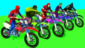 Мультфильм Человек-паук для детей Красочные мотоциклы и самолеты для детей с детскими стишками