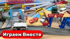 Машинки мультики ! 🚗 Мини Тачки мчатся по скоростной трассе вместе с поездом! Для детей