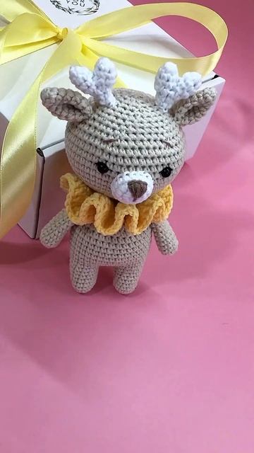 Вязаный олень крючком. Игрушка для малыша #вязание #длямалышей #вязаныеигрушки #вязаниекрючком смотреть онлайн