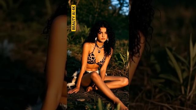 BEAUTY AI 4K. ⭐️Beautiful Models In Prehistoric Style Fashion Photo Shoot