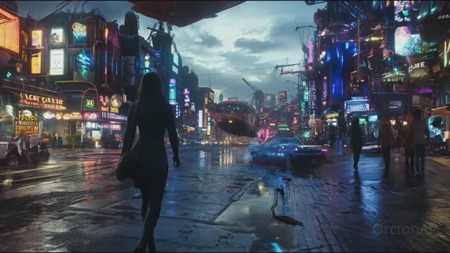 Видеоролик в стиле киберпанка, вдохновленный Blade Runner - KlingAI 2.1 720p Early Access Video