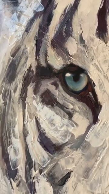 «Белый тигр». Холст. Масло. Акрил #художниквладивосток смотреть онлайн