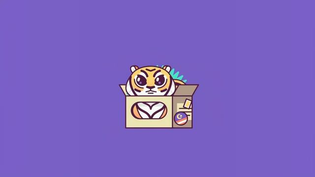 Тигрёнок в Коробке | Funny Tiger In a Box – Minimalism - Живые Обои смотреть онлайн