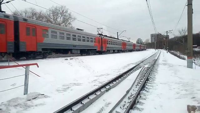 Ж/Д Курская-Рижское направление электропоезд ЭД2Т-0045