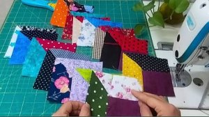 Как сделать красивое и сногсшибательное лоскутное одеяло из маленьких полосок и квадратиков разноцве