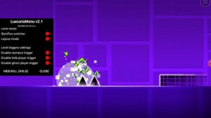 Осмотр читов на geometry dash.LuxcoriaMenu.