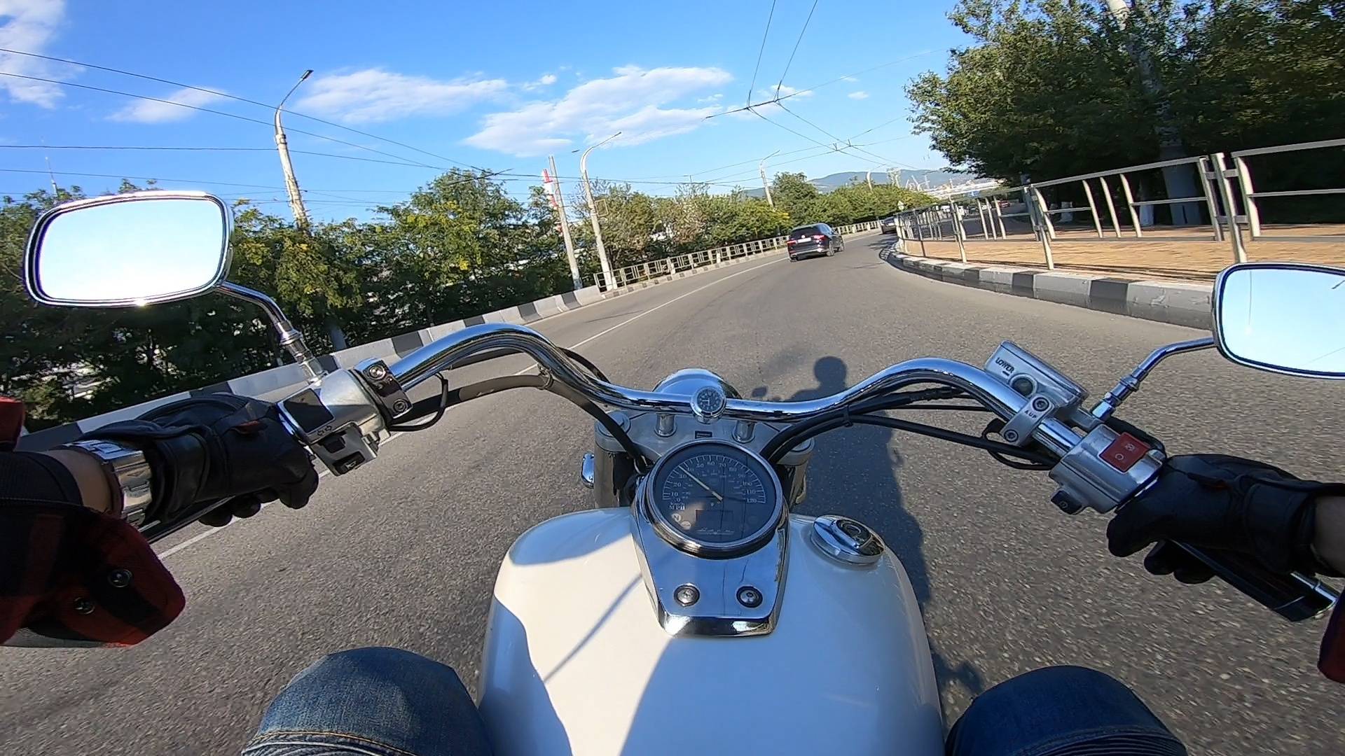 Езда на мотоцикле Honda Shadow Aero 750 #55|| Дневная поездка