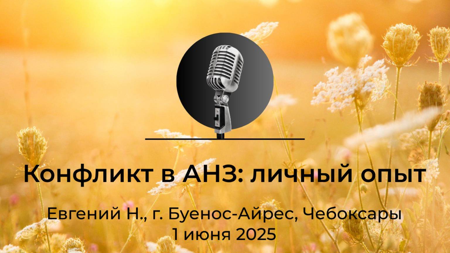 "Конфликт в АНЗ: личный опыт" Евгений Н., Буенос-Айрес, Аргентина, Чебоксары, 1.06.2025 смотреть онлайн