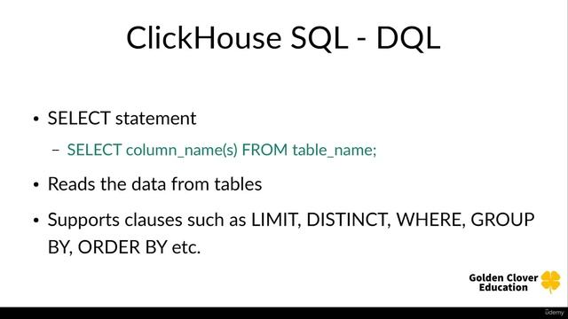 2 - ClickHouse SQL смотреть онлайн