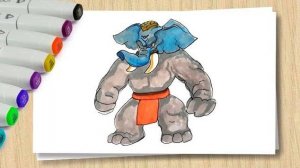 Гигабивень Глоу Шифтерс _Heroes of Goo Jit Zu _ Рисуем слона _ Учимся рисовать