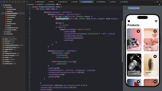 Online Shop / Firebase / SwiftUI / MVVM / Урок 3