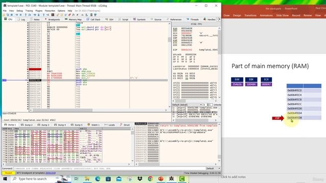 18 - Pushing register values to the stack