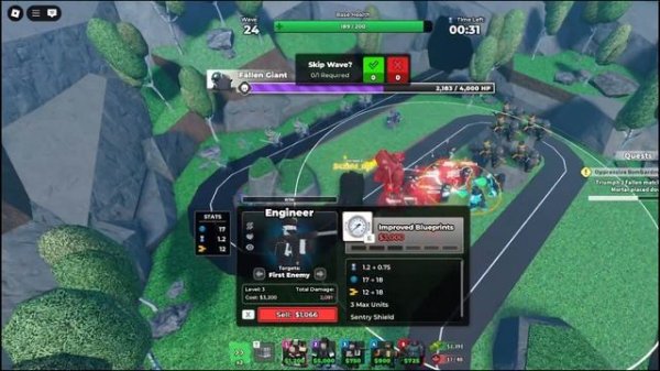 Прохожу fallen в соло на квест в tds/tower defense simulator