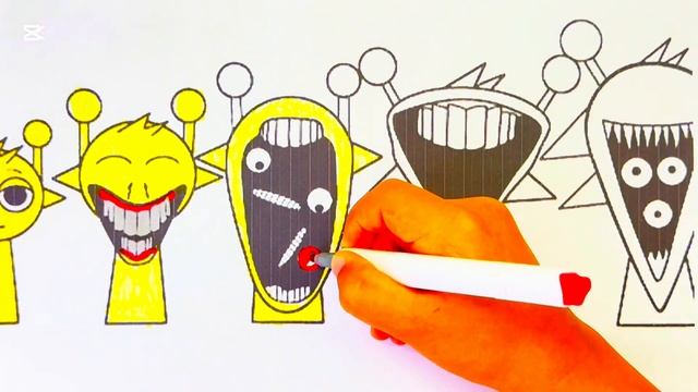 Раскраски Спрунки Ужас Саймон#coloringbook #coloringpages #sprunki #incre