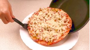 СУПЕР быстрая ПИЦЦА на сковороде за 10 минут!Быстрый рецепт пиццы/Пицца домашняя рецепт