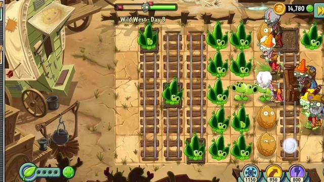 игра зомби против растений Adventure этап Wild West уровни 6,7,8 смотреть онлайн