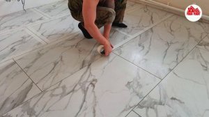 укладка крупноформатного керамогранита 1200/600 на пол