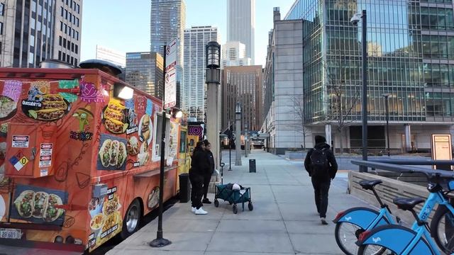 Прекрасная Зимняя прогулка, по Центру ЧИКАГО в Воскресенье! смотреть онлайн