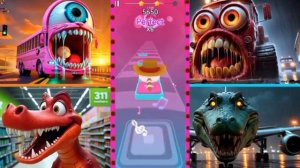 Монстр из школьного автобуса🆚 Крокодил Маккуин🆚 Экскаватор Маккуин🆚 Бомбардино Крокодилоид Прыгае