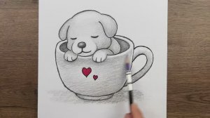 Как очень легко нарисовать милую собаку карандашом