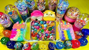 Satisfying video ASMR 🌈 Mixing Slime Relaxing slime _ unpacking the slime