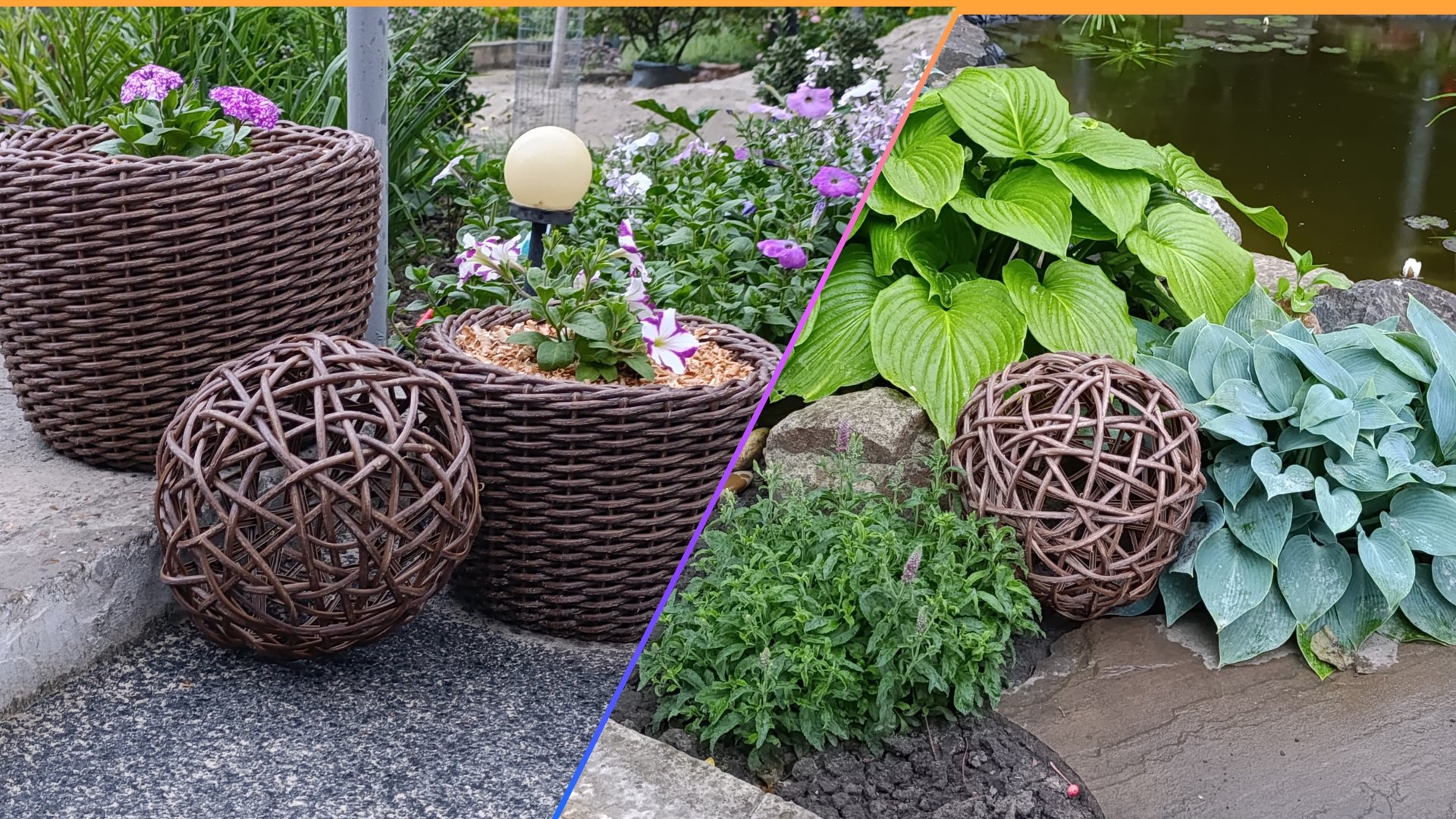 Как сделать декоративный шар из ротанга для сада, своими руками. смотреть онлайн