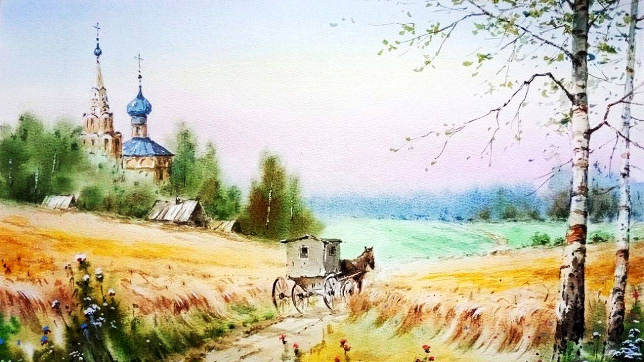 Удивительная акварель художника Владимира Шатрукова смотреть онлайн