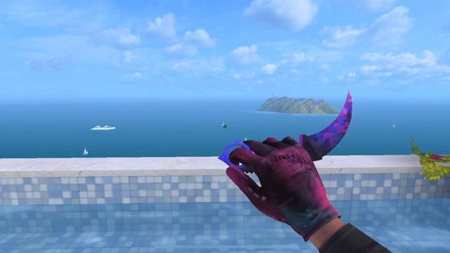 Gloves Punk и Karambit Purple Camo