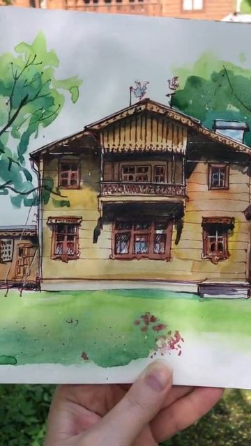 Sketch House-Museum of P.P. Chistyakova. Watercolor. Скетч Дом-музей П.П. Чистя смотреть онлайн
