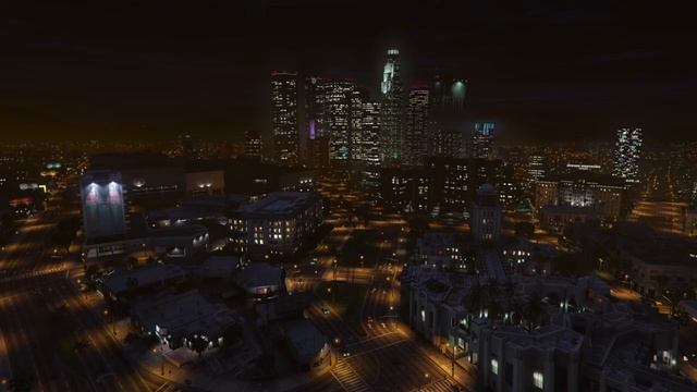 Ambient Night View Downtown ｜ GTA V Los Santos City Sounds ｜ ASMR смотреть онлайн