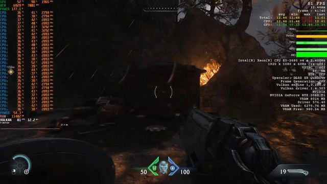 DOOM The Dark Ages на Intel Xeon E5-2680 V4+RTX 3060 Ti