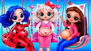 Хэллоу Китти, Леди Баг и Габби Стали Мамочками! Поделки для кукол