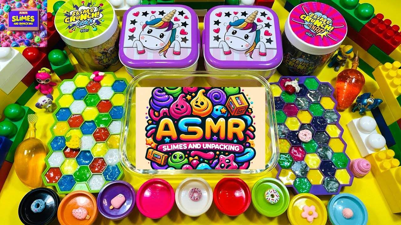 Satisfying Video ASMR Mixing Slime Relaxing Slime
