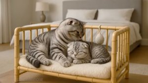 Mama Cat Trims Fur on the Farm and Makes Tiger Hat For Kittens At Home 🐾🧶🎩(3)