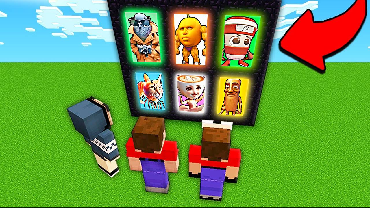 2 НУБА И ДЕВУШКА ПРО НАШЛИ НОВЫЕ ПОРТАЛЫ В МАЙНКРАФТ ТРИПИ ТРОПА И ТУНГ ТУНГ ТУНГ САУР смотреть онлайн