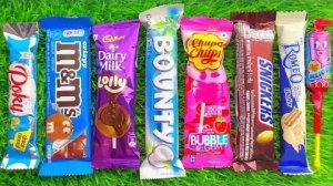 Приятное видео о распаковке ГИГАНТСКОЙ радужной леденцовой конфеты с нарезкой вкусных конфет ASMR