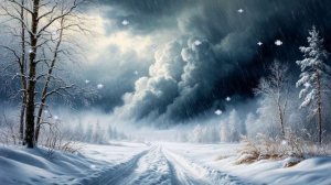 музыка для релакса, медитации + звуки шагов по снегу