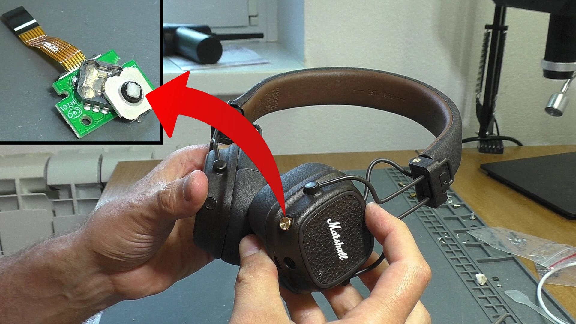 Сломали джойстик на наушниках Marshall Major 5 (Ремонт)