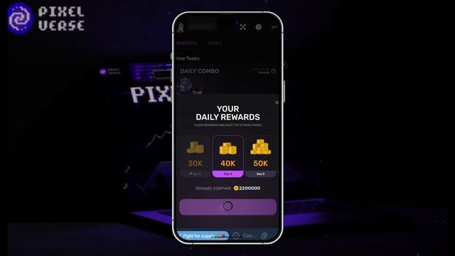 PixelTap Комбо 3 ИЮЛЯ Карты, Ежедневное комбо By Pixel Verse, Daily Combo