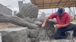 Как сделать Бордюры дорожки из Арт бетона. Покраска.. А