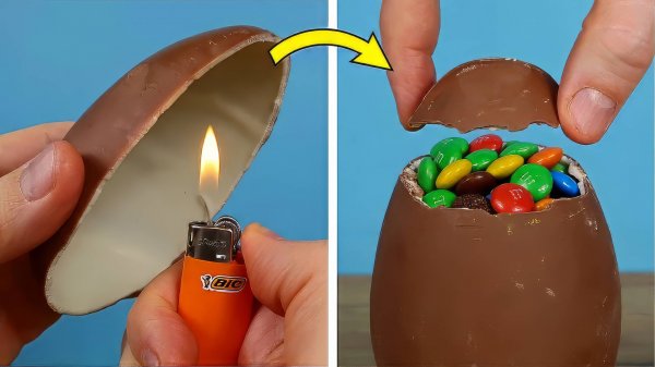 Необычное Пасхальное яйцо с сюрпризом из Kinder яйца!