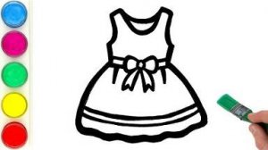 Учимся рисовать красивое платье своими руками. Детям и начинающим