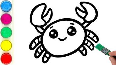 Рисуем милого краба своими руками. Малышам и начинающим смотреть онлайн