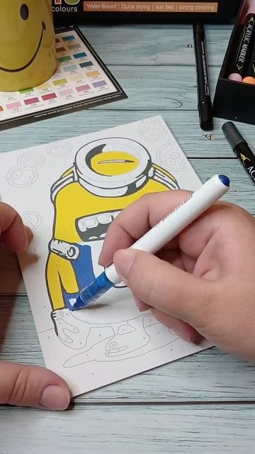 Миньон😁 | Картина по номерам акриловыми маркерами🖍 # смотреть онлайн