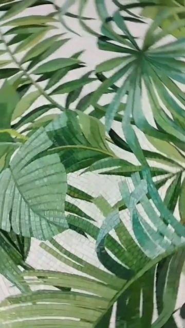 Тропики🌴 Панно из стеклянной мозаики с сочными листь смотреть онлайн