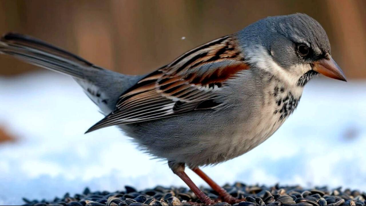 На кормушку прилетели Большие Синицы, Снегири, Чечётки, Лазоревки и Дятлы (24.02.2025 года) смотреть онлайн