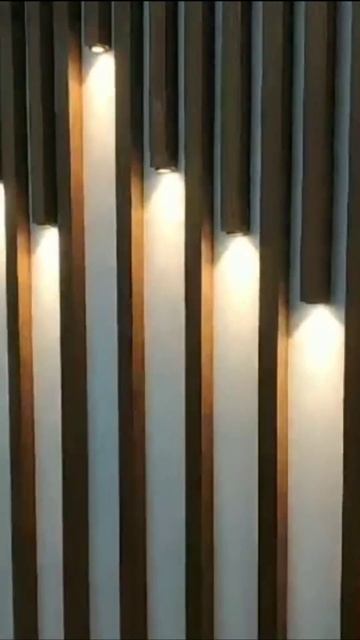 Декоративные рейки с точечным освещением #interiordesign #inter смотреть онлайн